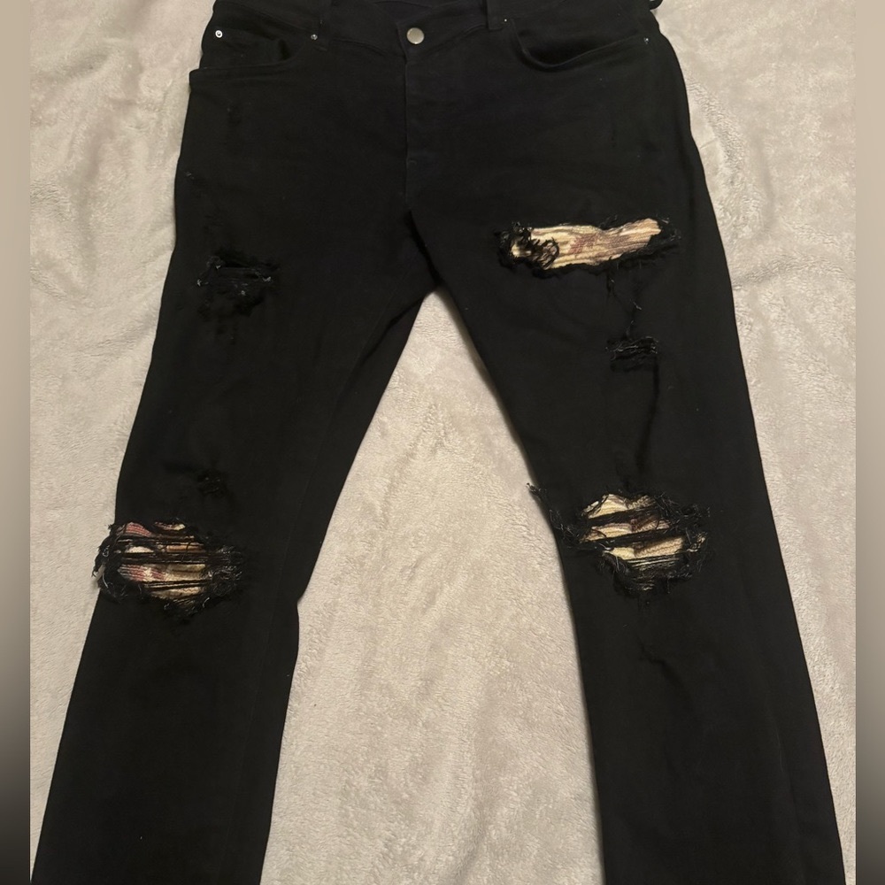 Amiri Applique Slim Distressed Jeans